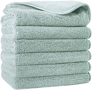 Polyte - 6 Serviettes pour Le Visage - en Microfibres - ne Peluche Pas - Vert Clair - 33 x 33 cm