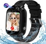 Kids Smart Watch Boys Girls - 4G Kids GPS Tracker Watch Phone Games Video Call SOS Voice Chat, IP68 Waterproof Smart Watch for Kids Watch School Mode Alarm Toys Birthday Gifts for 4-12 Years Old