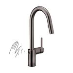 Moen 7565EWBLS Align Motionsense Wave Sensor Touchless One-Handle High Arc Modern Pulldown Kitchen Faucet with Reflex, Black/Stainless Steel