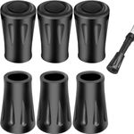 KINDOYO 6 PCS Walking Stick Caps - Walking Stick Rubber Tips Trekking Pole Tip Protectors Replacement Rubber Tips End Fits Most Hiking Sticks, Trekking Poles, Walking Canes