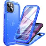 Cozycase for iPhone 13 Waterproof Shockproof Case with Screen/Camera Protector - Unbreakable/Heavy Duty/Front and Back Cover【360 Full Body Protective】 Underwater Dustproof Antishock Hard Bumper Blue