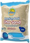 CLASSIC SAND & PLAY Swimming Pool Filter Sand for above & Inground Pools, 20 lbs, Supports Residential and Commercial Filtration Systems, Premium Efficient Silica, No Clogging or Clumping, 20 Grade