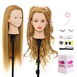 Neverland Beauty Hair Training Head Make Up Practice Mannequin Hairdressing Dolls Head with Clamp Holder & DIY Hair Styling Braiding