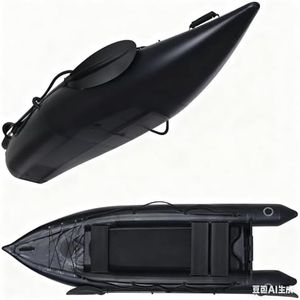 2 Person Inflatable Kayak Fishing PVC Kayak The Dimension 130'' *43'*11.8'' Inflatable Kayak Rescue Rubber Rowing Kayak with Pump Aluminum Alloy Seat Paddle Inflatable Mat, Repair Kit, Fin (Black)