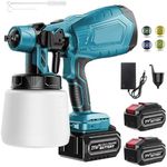 Kottwca Cordless Paint Sprayer With 21V Battery, Fence Paint Sprayers With 1000ml Container, HVLP Paint Spray Gun With 2 x 3000mAh Batteries & Charger for Home Walls & Ceilings, Garden Sheds Furniture