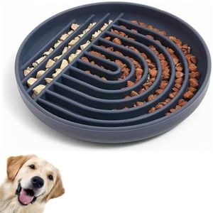 Armastuse Slow Feeder Dog Bowls, Silicone Dog Bowl with Suction Cup, Dog Puzzle Feeder Interactive for Bloat Prevention,Slow Feeding Dog Bowl Pet for Large, Medium, Small Breed Dogs (Grey)