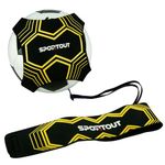 SPORTOUT Football Kick Trainer, Hands Free Solo Practice, Adjustable Soccer Training Waist Belt, Soccer Training Aid for Kids Adults, Football Training Equipment Fits Size 3,4,5 Footballs (Yellow)