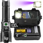 BEYSTE Torches LED Super Bright Rechargeable, Bright High Powered Torch, Powerful Tactical Torch Flash Light, 500000 Lumens Torches Battery Powered USB-C, for Dog Walking Camping Emergency Gift