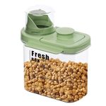 MINGPINHUIUS Dog Cat Food Storage Container - Transparent Sealed Insect-proof Moisture-proof Pet Food Storage Container, Portable Small Dog Food Container for Dry Food & Dry Feed (Green, S/1.5L)