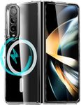 NISHTECH Silicone for Samsung Galaxy Z Fold 3 5G Magnetic Transparent Case | Shock Proof Design & Camera Protection | Magsafe Wireless Charging Case | Sleek Hard Crystal Cover - Clear Back
