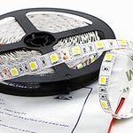 Kebinfen® 16.4ft(5m) Led Strip Light Natural White SMD 5050 4000K Non-Waterproof Flexible Natural White LED Strip Lights 300 LEDs/Roll LED Lights Strips Multifunctional LED Tape Lights