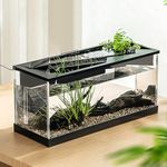 Acrylic Small Fish Tank, 1.5 Gallon Betta Fish Tank, Self Cleaning Fish Tank with Built in Silent Pump LED Light - Ideal for Hydroponic Growing System and Aquaponics
