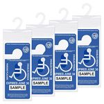 Handicap Placard Holder for Auto, Wisdompro 4 Pack Clear Handicapped Placard Hanger Sleeves, Permit Sign Protector for Disability Parking