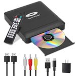 Mini HD DVD Player with Hdmi, Multi Region DVD Player for Smart TV, HDMI/RCA Output Cable Included, 1080P, Breakpoint Memory, Built-in PAL/NTSC, CD Players for Home