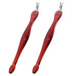 Pack of 2 Professional 2in1 Cuticle Trimmer & Cuticle Pusher Cuticle Knife Remover Dead Skin Practical Nail Art Tools (Multicolour)