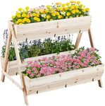 Yaheetech 44 x 36.5 x 35.5 Wooden Raised Garden Bed with Legs 3 Tiers Raised Garden Beds Outdoor Elevated Planter Boxs Outdoor for Flowers, Vegetables, Herbs, 1pc