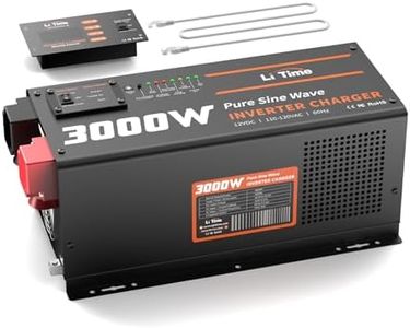 LiTime 3000W Pure Sine Wave Inverter Charger, 12V DC to 120V AC Inverter w/LCD Remote Panel, 5A to 45A Adjustable Charging Current, Surge 9000W Inverter for UPS, RV, Home, Boat