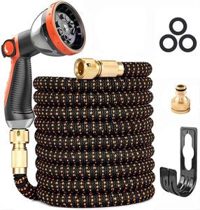 Expandable 75FT Garden Hose – 3-Layer Latex, No-Kink, 10-Function Nozzle, Metal Connectors
