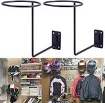 PEI Motorcycle Accessories Helmet Holder Jacket Hanger Wall Mounted Multifunctional Rack (black 2pc)