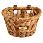 Nantucket Bicycle Basket Co. Cruiser Adult D-shape Basket, Honey