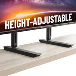 Echogear Universal TV Stand - Height Adjustable Base For TVs Up to 77" - Wobble-Free Replacement Stand Works With Any TV Including Vizio, TCL, Samsung & More - Flat Design Is Compatible With Soundbars