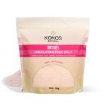 Kokos Natural Himalayan Pink Salt - 1 Kg | Healthy Salt from Himalayas | 100% Natural and Pure | Rich in Minerals | Best Before 24 Months