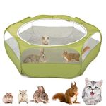 VavoPaw Small Animal Kitten Playpen, Pet Exercise Fence Waterproof with Zippered Cover, Pet Cage Tent, Small Yard Fence for Guinea Pig, Cat, Rabbit, Hamster, Chinchillas, Hedgehogs, Avocado Green