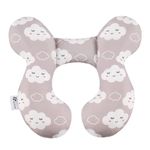 vocheer Baby Travel Pillow(Upgraded), Head and Neck Support Pillow for Pushchair, Car Seat,Stroller(Grey Cloud）…