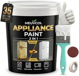 Meuvcol Appliance Paint White, 35 Oz Refrigerator Paint For Metal & Plastic Surface, Touch Up Coating For Fridge, Dishwasher, Washer, Microwave, Rust Preventative Coating With Tool