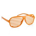 Komonee Orange Shutter Shades Fun Novelty Plastic Party Retro Fancy Dress Costume Prop Rave Club Eyewear Disco Adults 80's Sunglasses