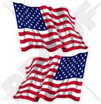 UNITED STATES American Flying Flag USA America 120mm (4,7") Vinyl Bumper Stickers-Decals x2