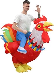 IRETG Costumi gonfiabili del gallo del giro-on gonfiabili che gonfiano i costumi del pollo per la dimensione adulta del Cosplay di Natale di Halloween del partito