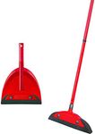 Vileda 158735 Super Classic Broom with Triangular Handle and Super Duster Classic Sweeping Set Broom Set – Red, 16 x 49 cm