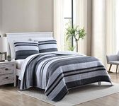 Nautica Home | Ardmoore Collection | Premium Cotton Ultra Soft Quilt Coverlet, Comfortable 3 Piece Bedding Set, All Season Stylish Bedspread, Full/Queen, Grey