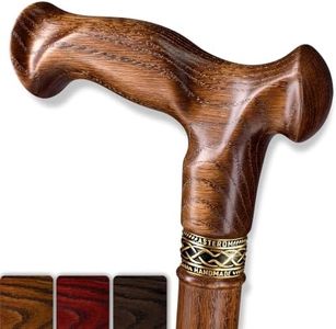 Asterom Walking Cane - Handmade, Ergonomic, Wooden Canes for Men & Women - Unique Wood Walking Sticks for Seniors (Caramel, 36 Inches)