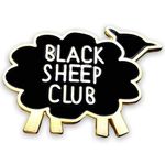 Pinposni Black Sheep Club Enamel Lapel Pin Metal Badge Brooch For Backpacks, Metal Stainless Steel, no gemstone