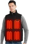 Venustas Canvas Sherpa Heated Vest for men, Sherpa Lining Heated Vest with 7.4V Battery Pack, Black Vest for Camping, Hiking