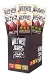 Wild West Beef Jerky - Variety Pack 12 x 35g (4 x Original, 4 x Honey BBQ, 4 x Jalapeno) Perfect Post Gym Meat Snack