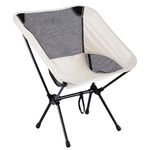 PROBEROS Portable Chair Folding Camping Chair Outdoor Chair With Carry Bag 600D Oxford Cloth Camping Chair Max 300 Lbs Weight Capacity Breathable Folding Chair For Camping Fishing, White