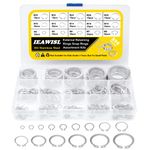 E Clips Retaining Snap, 325PCS Opening Ring Circlips 304 Stainless Steel 15 Sizes External Retaining Rings Set for Axles, Shafts and Other Moving Parts