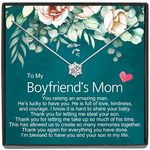 JeeweLife Boyfriends Mom Gifts - Sterling Silver Necklace for Women Wedding Mother's Day Birthday Gifts