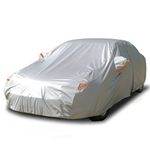 SEAZEN 6 Layers Car Cover Waterproof Breathable, Outdoor Car Covers Automobiles with Zipper Door， For Rain Dust Sun UV All Weather Waterproof Protection fit Sedan 533cmx178cmx120cm