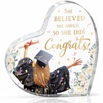 Gleevara Graduation Gifts for Her, Unique Graduation Gifts - Heart-Shape Acrylic Plaque University Graduation Gifts for Daughter, Friends