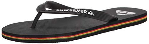 Quiksilver Men's Molokai 3 Point Flip Flop Sandal, Black/Red/Green, 9 UK