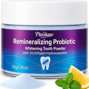 Remineralizing Tooth Powder with Nano Hydroxyapatite, Magnesium & Calcium Carbonate Triple Mineral Enamel Support Formula for Sensitive Teeth,Gum Care & Fresh Breath,Lemon Mint,1.76 oz