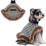 UNIPUP Dog Sweater Cloak, Pearl Cotton Bouclé Yarn Puppy Sweater, Cold Weather Coat Knitwear for Small Dogs, Classic Turtleneck Thick Dog Clothes with Thick Fluff DS95XL