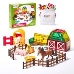 COCO&Friends Magnetic Tiles Farm Animals for Toddlers Kids Ages 2-8, Magnetic Blocks Building Toys Kids Magnetic Toys, Birthday Gifts for 3 Year Olds Girl Boy Sensory Development Toys