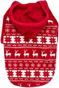 Blueberry Pet Warm Ugly Christmas Dog Hoodie for Medium Dogs, 14" Back - Award Winning Dog Clothes, Holiday Reindeer & Snowflake Christmas Sweater, Perfect for Family Photos