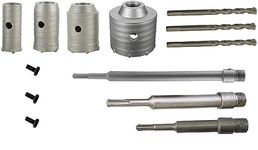 Inditrust Alloy Steel 30Mm 40Mm 50Mm 65Mm Sds Plus Shank Concrete Hole Saw Set Cutter With 200Mm 300Mm 400Mm Rod Cement Stone Wall Punch Reamer Air Conditioner Punch Hollow Drill Bit