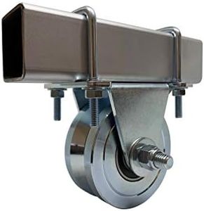 Slide Gate V Groove Wheels 4” Double Bearing Bolted External Mount Bracket Cradle Heavy Duty Solid Steel for Inverted V-Shape Sliding Rolling Track Gates up to 3000lbs Capacity – NO Welding